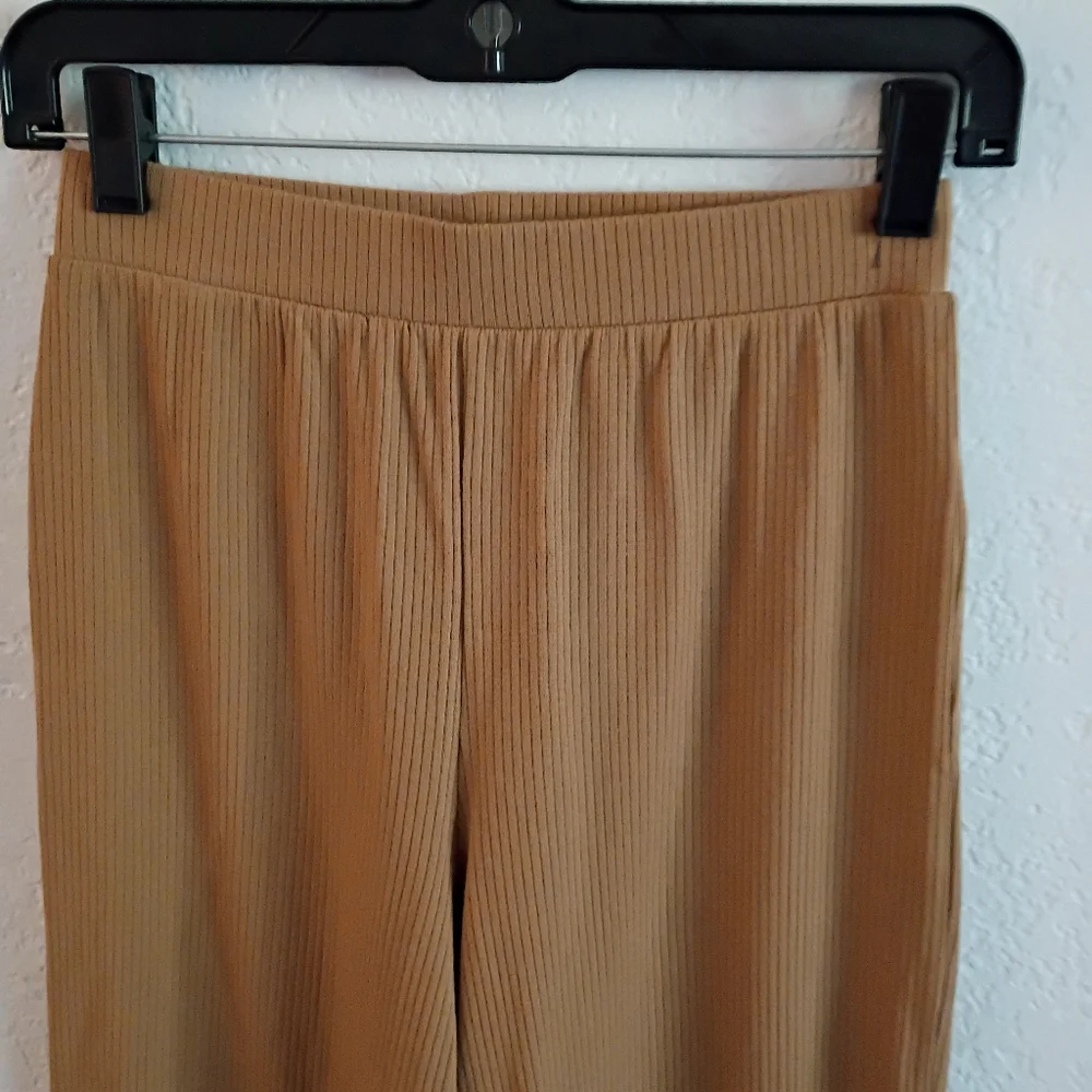 Organic Cotton LC Lauren Conrad Women's Tan Wide Leg Pants - Picture 2 of 4